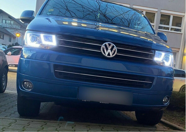 LED Tagfahrlicht Scheinwerfer für VW T5 GP (Facelift) 10-15 schwarz LTI